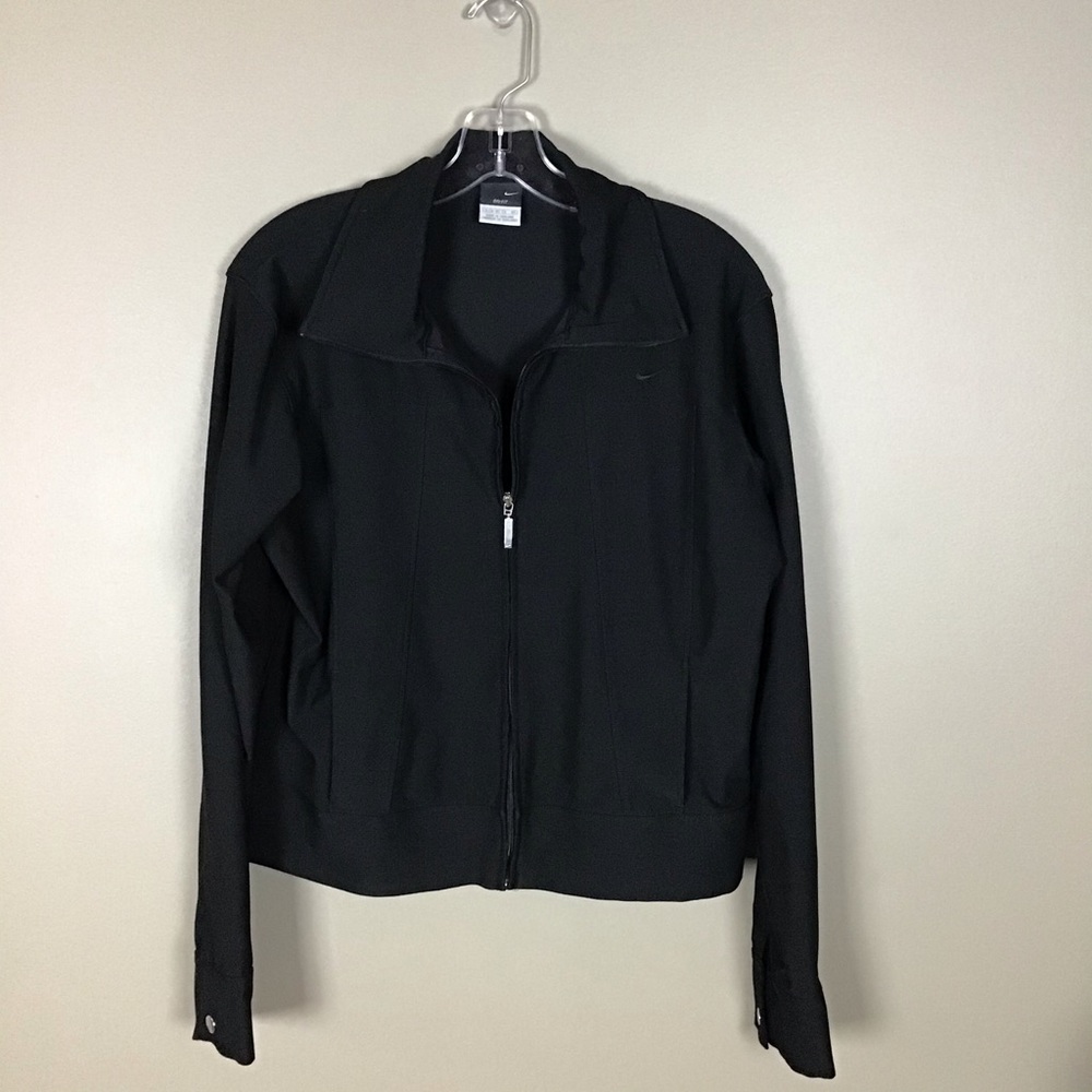 Nike, Sz XL, Black Jacket, black embroidered logo
